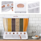 6-Compartment Cereal Dispenser Transparent Dry Food Storage Container