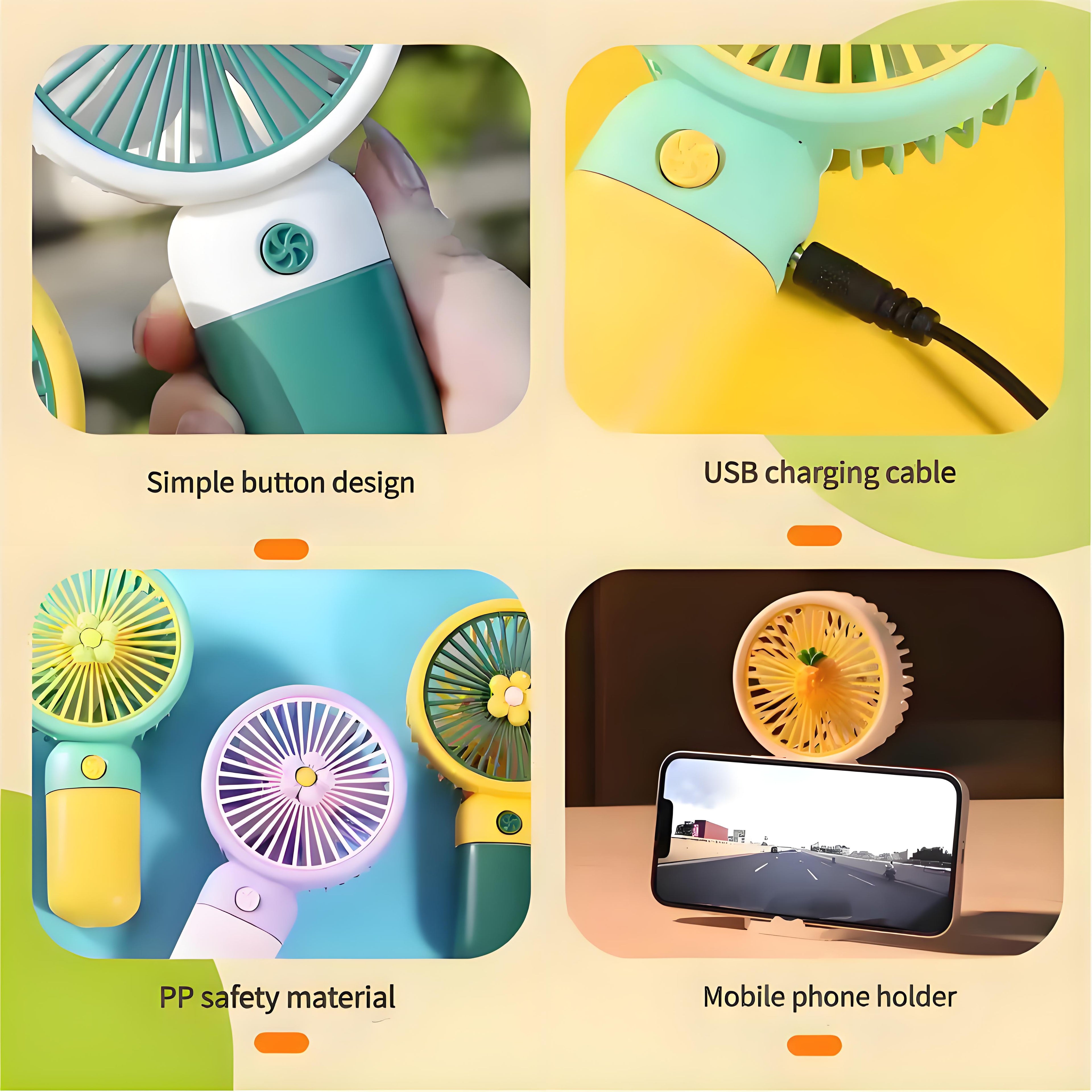 2026 Portable Mini Handheld Fan USB Rechargeable Stylish Desk