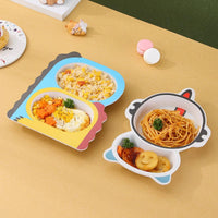 Bamboo Fiber Baby Feeding Plate | Cartoon Divided Toddler Dinner Plate