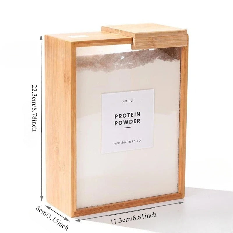Natural Bamboo Cereal Storage Container – Airtight Kitchen Storage Box for Rice, Atta, Grains, Nuts & Dry Food | Eco-Friendly Food Jar Pakistan