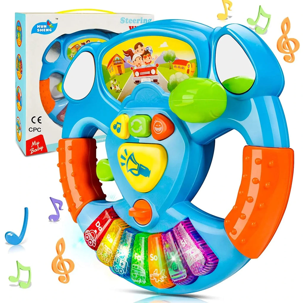 My Baby Steering Wheel Musical Lights Learning Transport Toy Kids