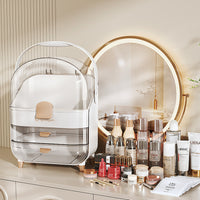 Luxury Cosmetics Storage Box High Capacity Dustproof Makeup Organizer Rack