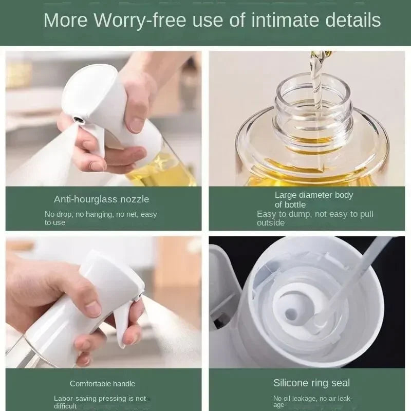 200ML Oil Spray Bottle Olive Oil Mister Air Fryer Kitchen