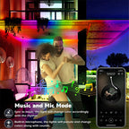 RGB IC LED Strip Light IP66 Waterproof Music Sync Neon Rope Light With App Control For Road Courtyard Lawn Swimming Pool
