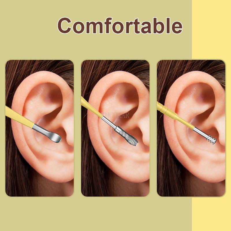 6 Pcs Stainless Steel Ear Wax Remover Cleaning Tool Kit