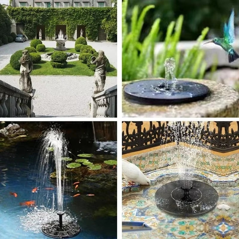 Circular Solar Fountain Pump Outdoor Swimming Pool Mini Floating Fountain