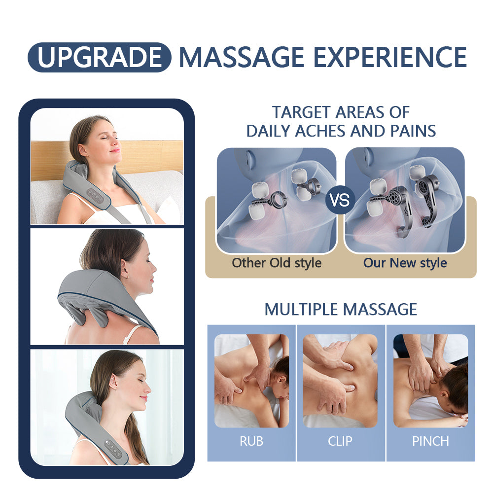 Foreverlily  Wireless Neck Shoulder Back Kneading Massager Device