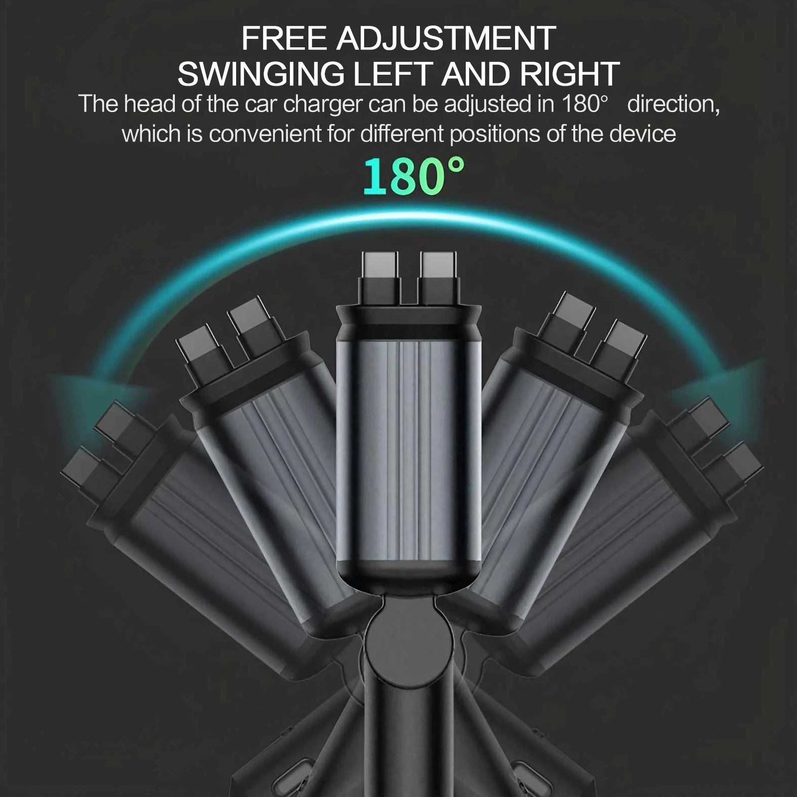 4in1 Retractable Car Charger Fast USB Type C Charger