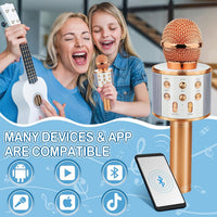 Wireless Bluetooth Karaoke Microphone 5-in-1 Speaker Kids Portable