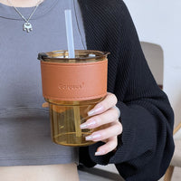 Creative Transparent Bamboo Water Bottle With Straw Reusable Drinkware