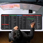 Excel Cheat Sheet Desk Pad Large Non Slip Keyboard Mouse