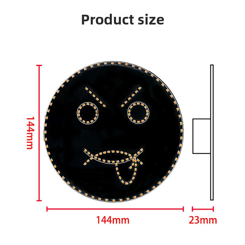 Car LED Expression Light Remote Control Rear Window Warning Display Accessory