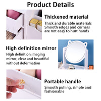 Desktop Makeup Mirror with Drawer Storage – Multifunctional Vanity Mirror Organizer for Dressing Table | Cosmetic Storage Mirror Pakistan