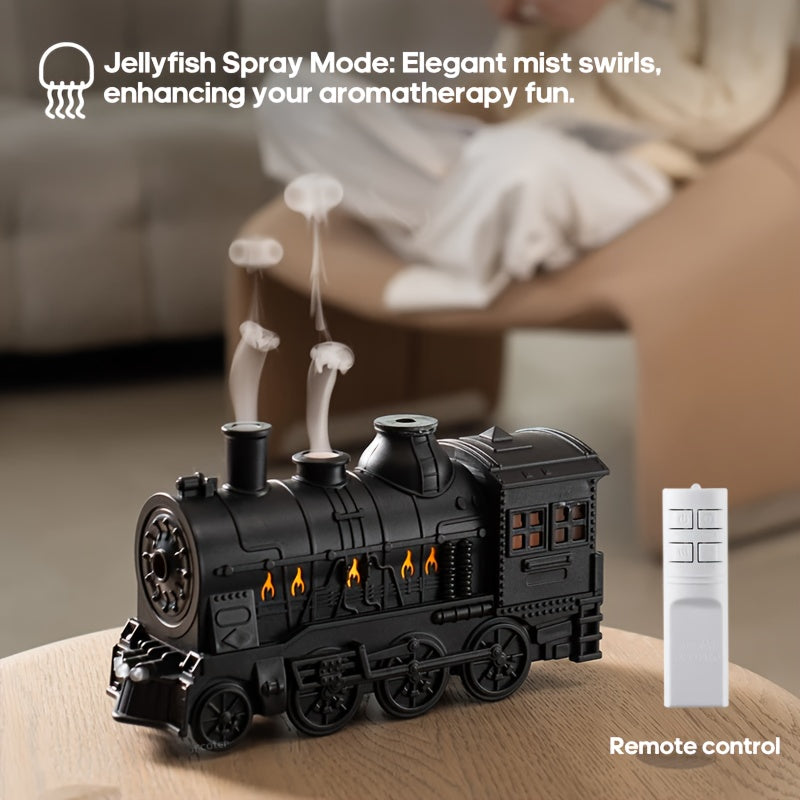 Mini Train Essential Oil Diffuser Humidifier Aromatherapy Cool Mist Light