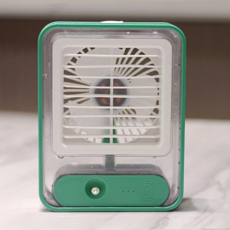 3-in-1 Desktop Mini Air Cooler USB Humidifying LED Fan