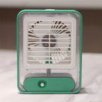 3-in-1 Desktop Mini Air Cooler USB Humidifying LED Fan