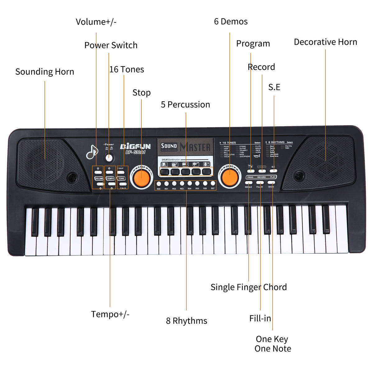 Electronic Keyboard Piano With Microphone Stereo Music Organic