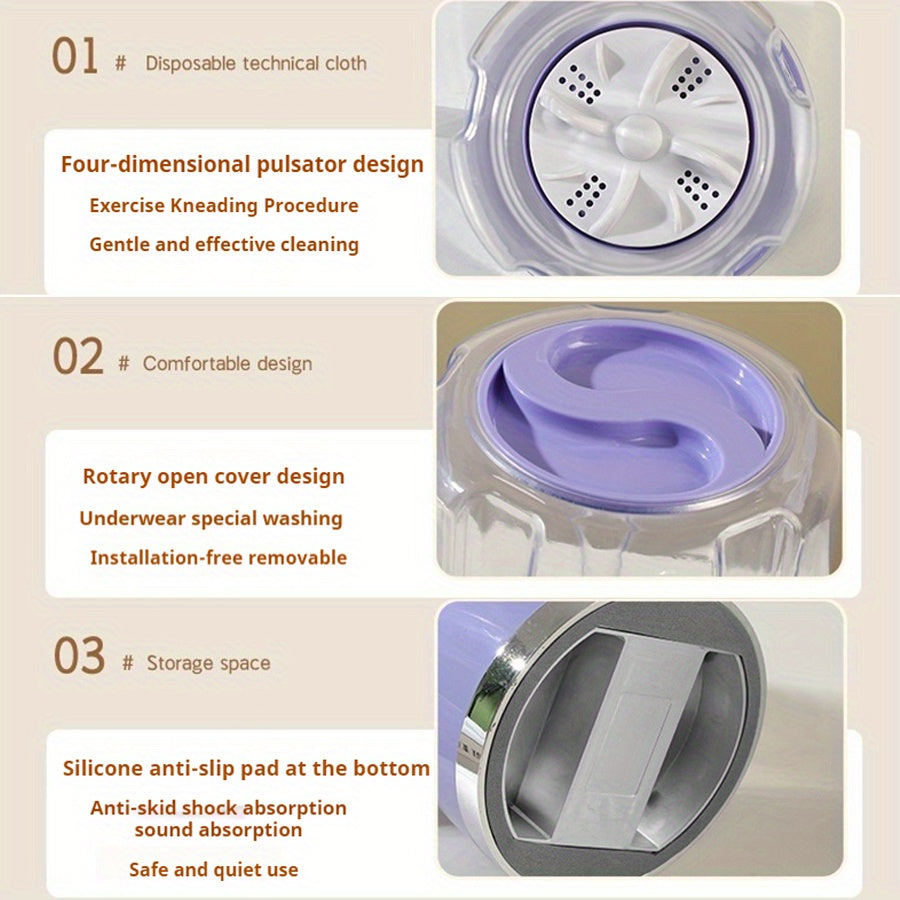 Usb charging portable underwear washing machine mini socks washing cup