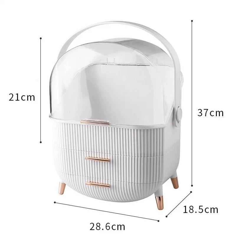 Transparent Makeup Organizer with Drawer | Large Capacity Cosmetic & Jewelry Storage