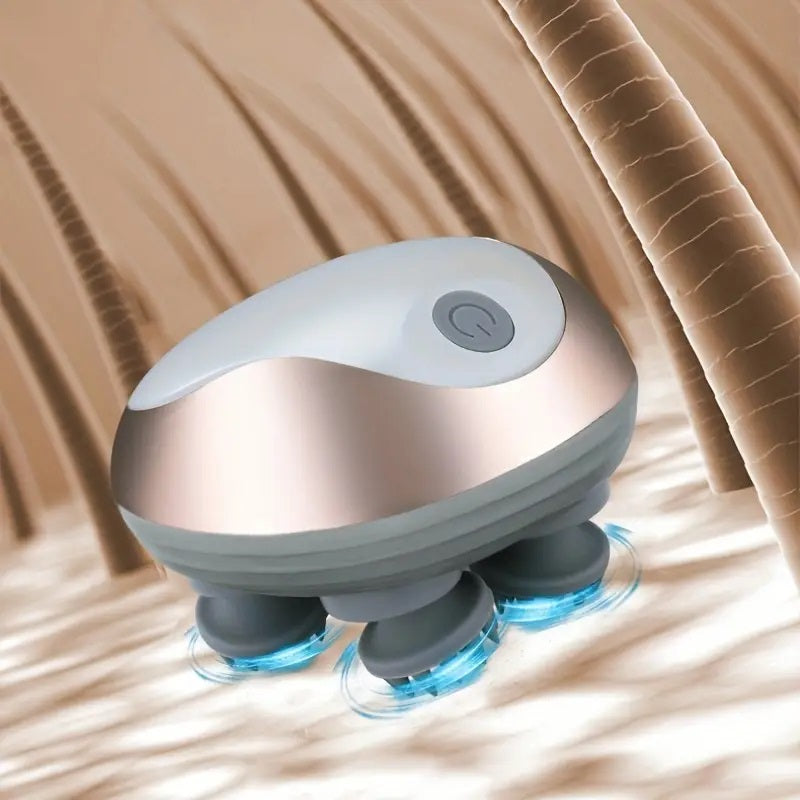 USB Rechargeable Handheld Head Massager Three Speed Kneading Relaxation Therapy Device