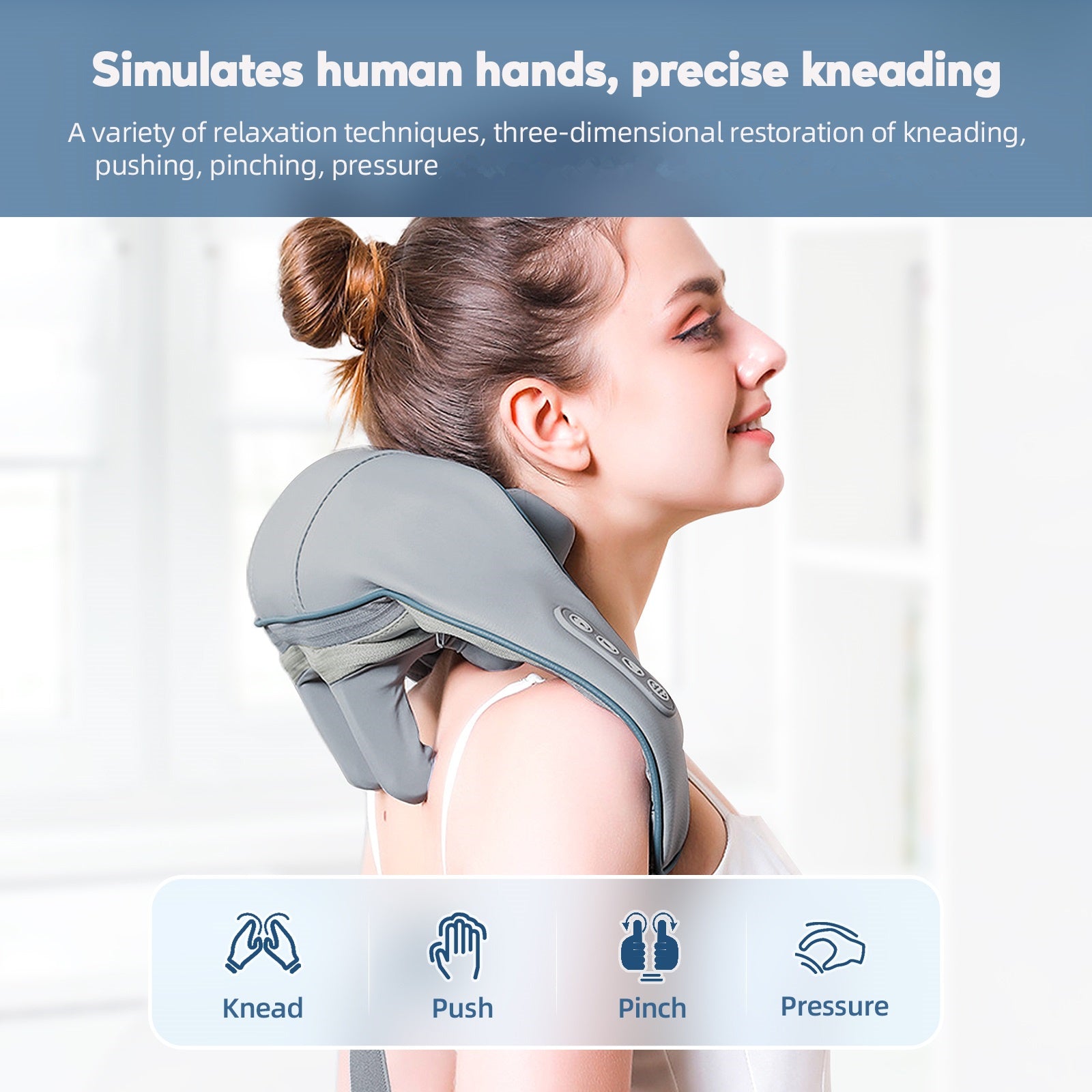 Foreverlily  Wireless Neck Shoulder Back Kneading Massager Device