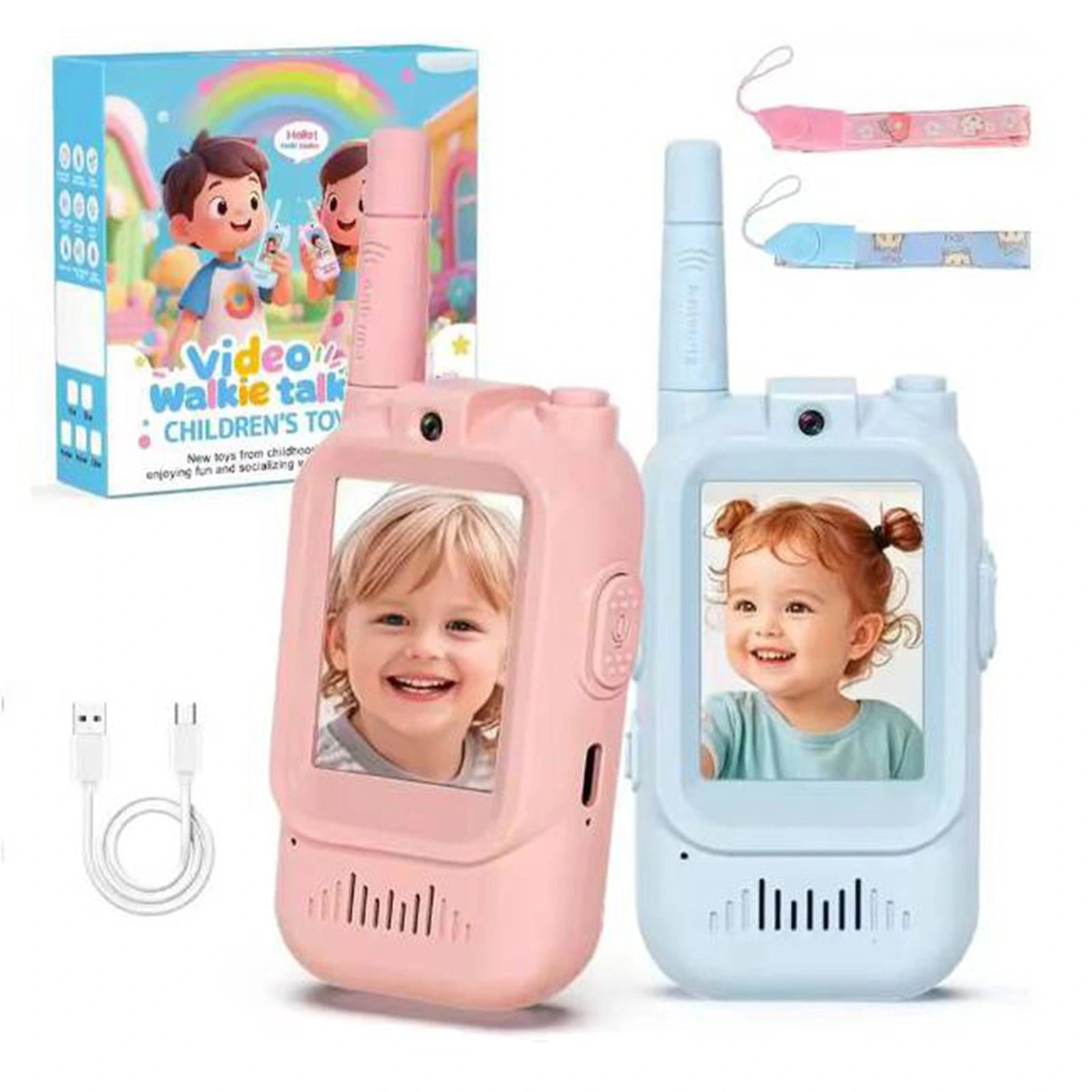 Rechargeable Video Walkie Talkies Kids Two-Way Communication Toy Set