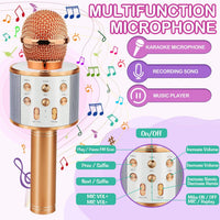 Wireless Bluetooth Karaoke Microphone 5-in-1 Speaker Kids Portable