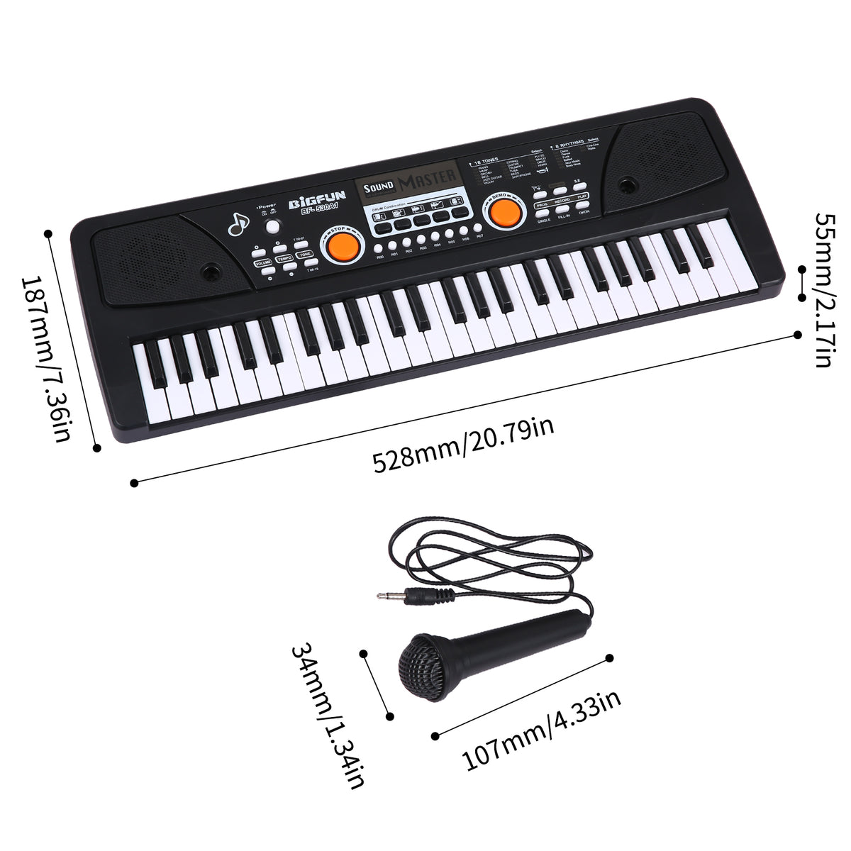 Electronic Keyboard Piano With Microphone Stereo Music Organic