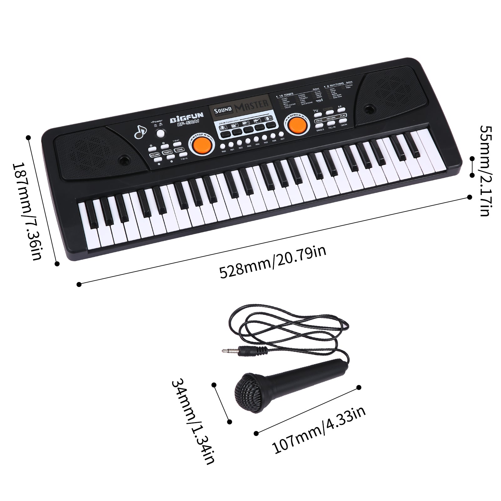 Electronic Keyboard Piano With Microphone Stereo Music Organic