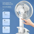 Portable Rechargeable Fan 3-Speed Handheld Clip Desk Cooling Fan