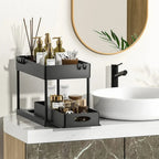 Under Sink Sliding Organizer Rack Kitchen Bathroom Storage Basket Cabinet