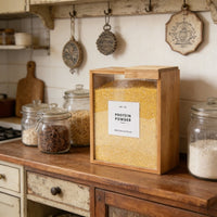 Natural Bamboo Cereal Storage Container – Airtight Kitchen Storage Box for Rice, Atta, Grains, Nuts & Dry Food | Eco-Friendly Food Jar Pakistan