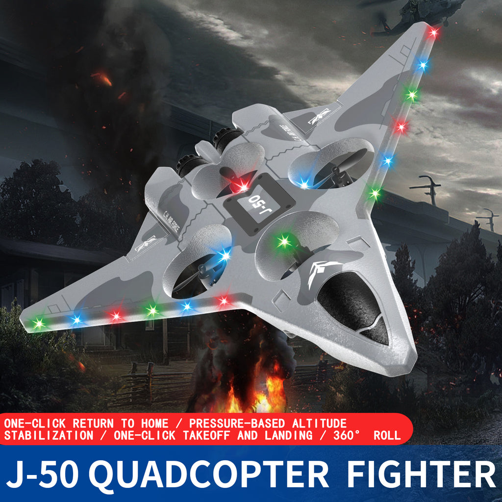 Drop Proof RC Fighter Jet Drone LED Stunt Flying Toy