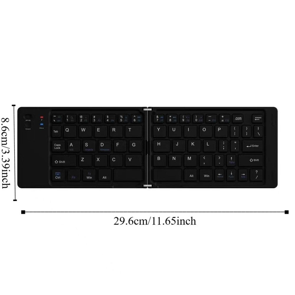 Foldable Wireless Bluetooth Keyboard Portable Mini Slim Rechargeable Keyboard for Android iOS Windows Laptop Tablet Travel Compact Keyboard