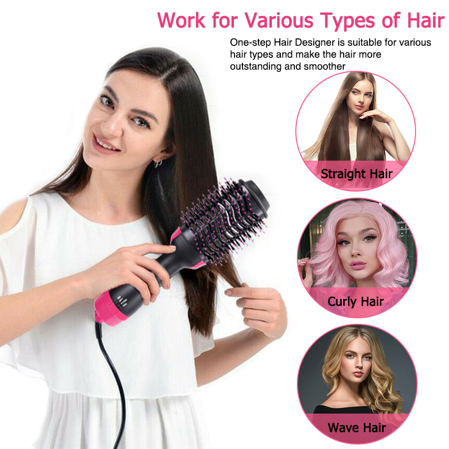 4-in-1 Hair Dryer Brush Volumizer Straightener Styling Tool