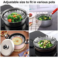 Stainless Steel Folding Steamer Basket Vegetable Meat Cooker Kitchen