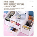 Desktop Makeup Mirror with Drawer Storage | Cosmetic Storage Mirror Organizer