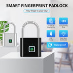 Fingerprint Smart Padlock USB Rechargeable Waterproof Anti Theft Lock