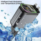 4in1 Retractable Car Charger Fast USB Type C Charger