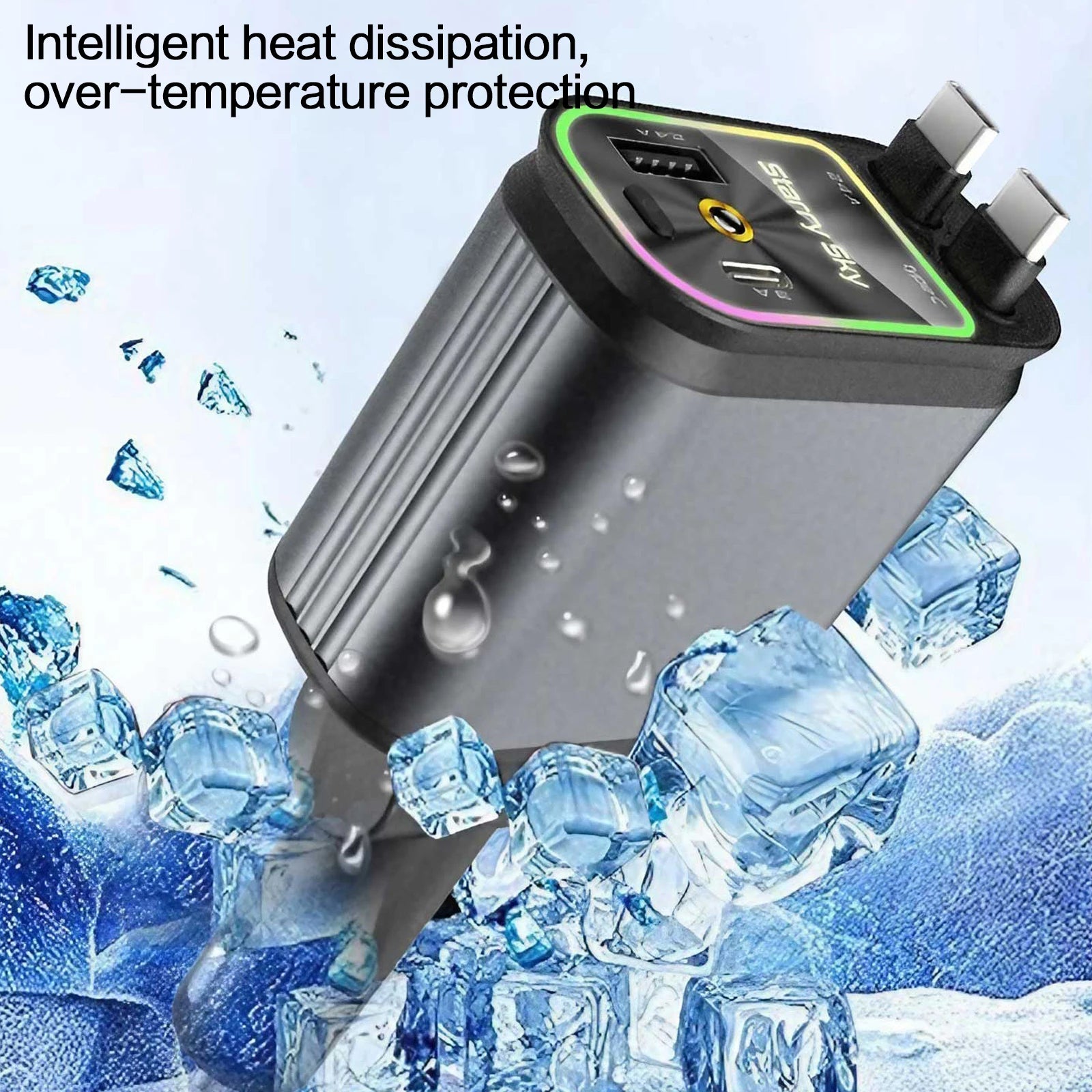 4in1 Retractable Car Charger Fast USB Type C Charger