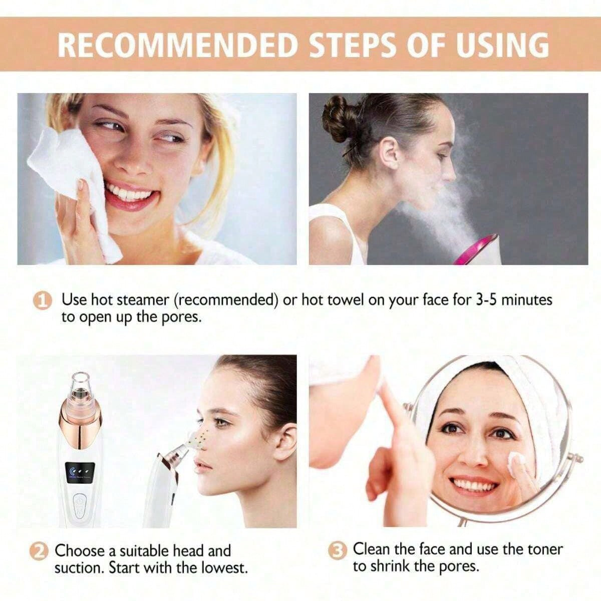 2026 Facial Pore Cleaner Blackhead Remover Vacuum USB Rechargeable