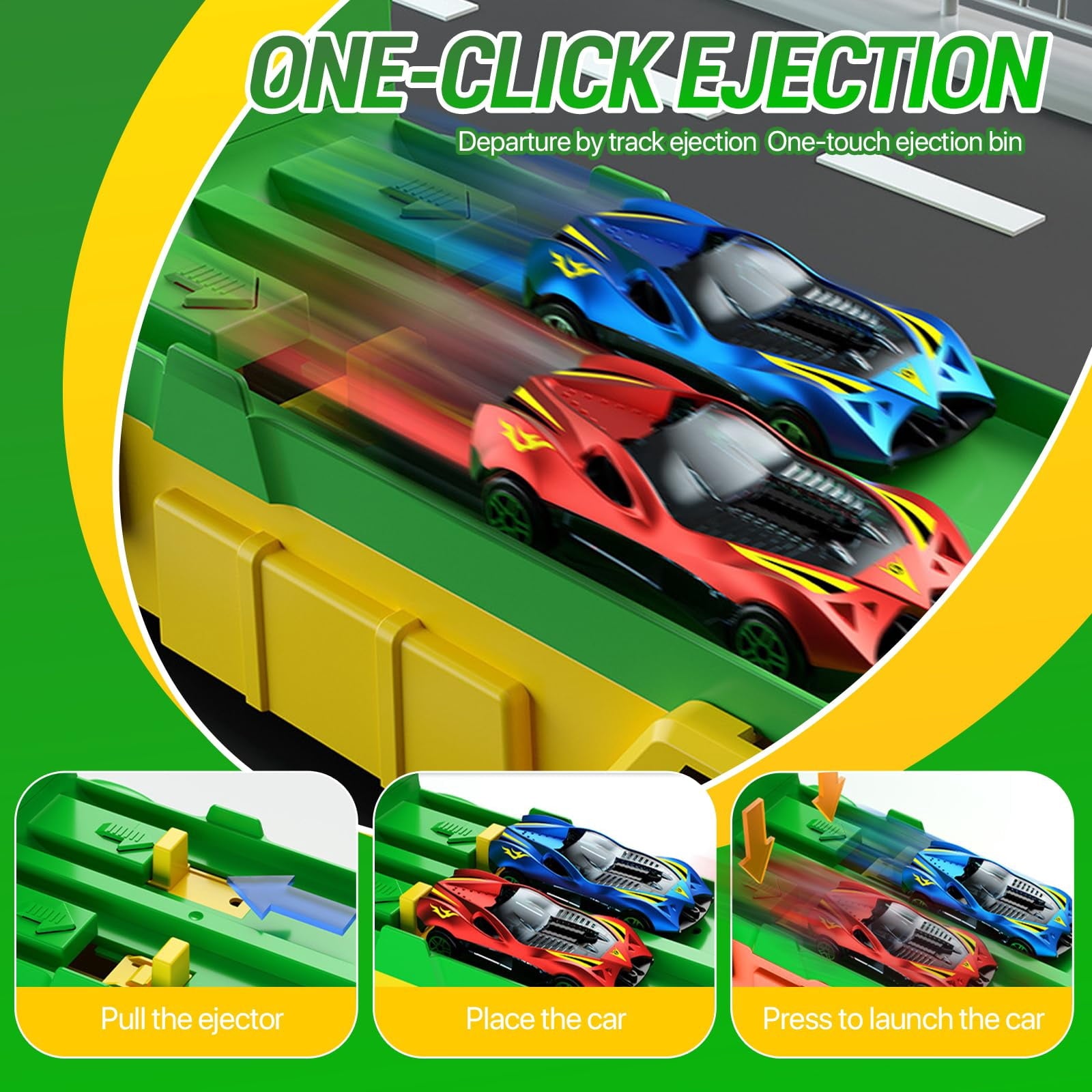 Dinosaur Car Carrier Truck Toy With Race Track And Alloy Cars