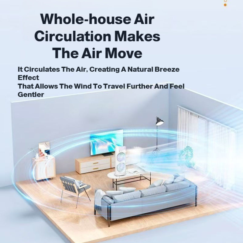 3-in-1 Dual Head Fan Air Cooler Humidifier LED Light