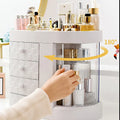 4 Tier Acrylic Makeup Organizer Rotating Dustproof Cosmetic Storage Rack