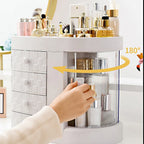 4 Tier Acrylic Makeup Organizer Rotating Dustproof Cosmetic Storage Rack