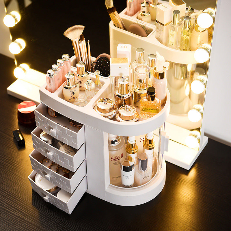 Acrylic Makeup Organizer with Drawer | Modern Skincare Storage Box