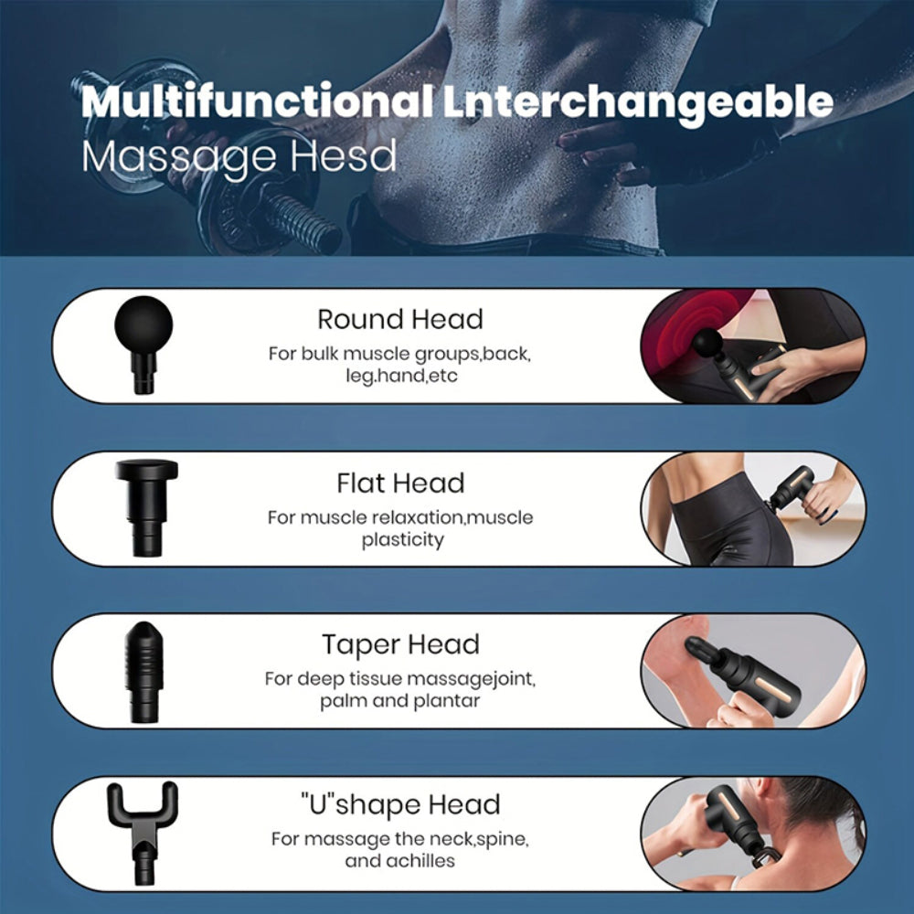 Portable Fascia Gun Massager Electric Muscle Recovery Deep Tissue