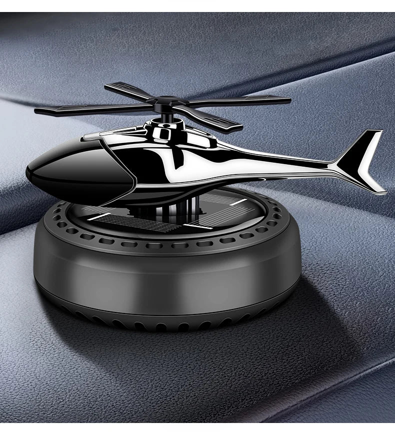Helicopter Solar Car Air Freshener Rotating Aromatherapy Interior Perfume Diffuser Accessory