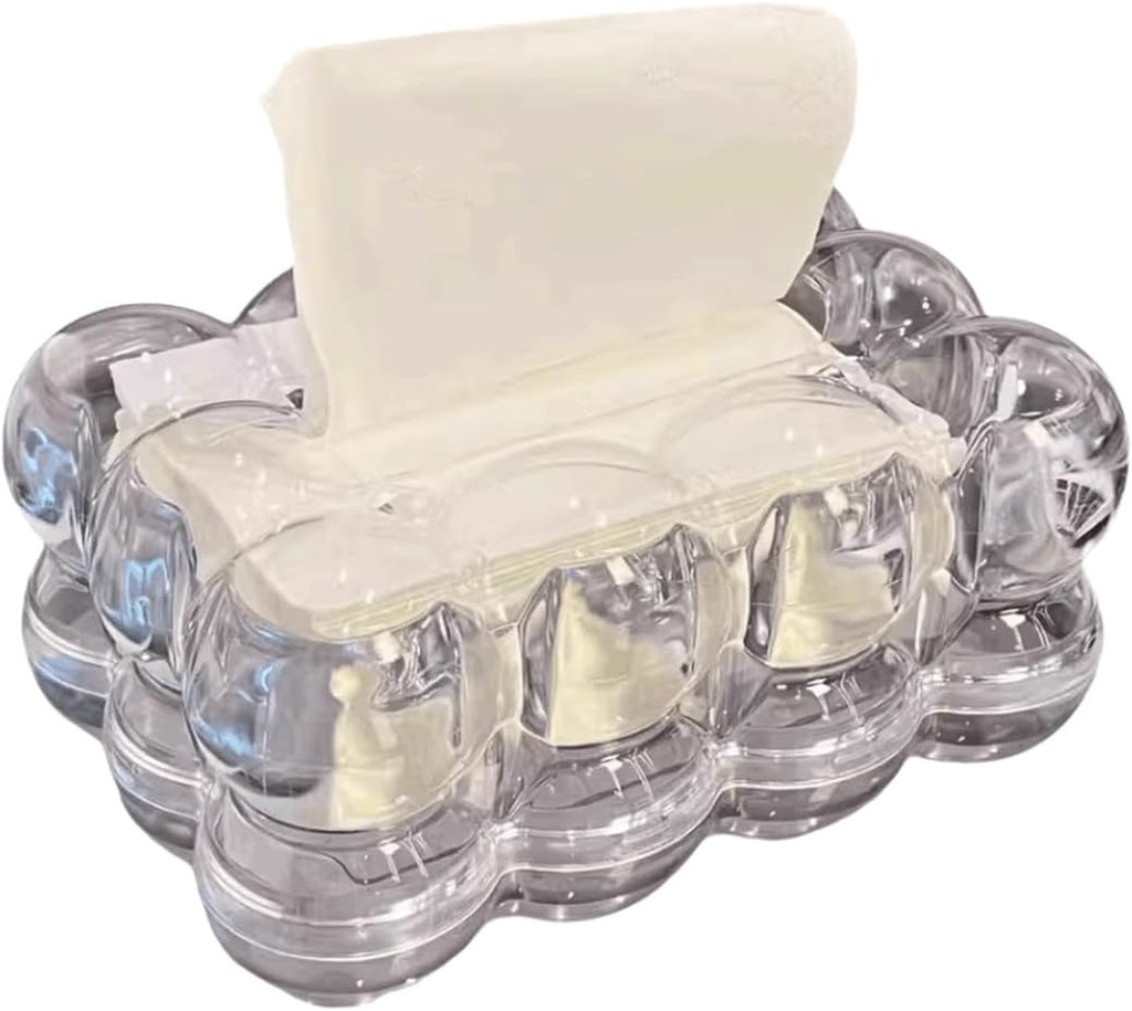 Transparent Bubble Tissue Box Abstract Desktop Tissue Holder Organizer