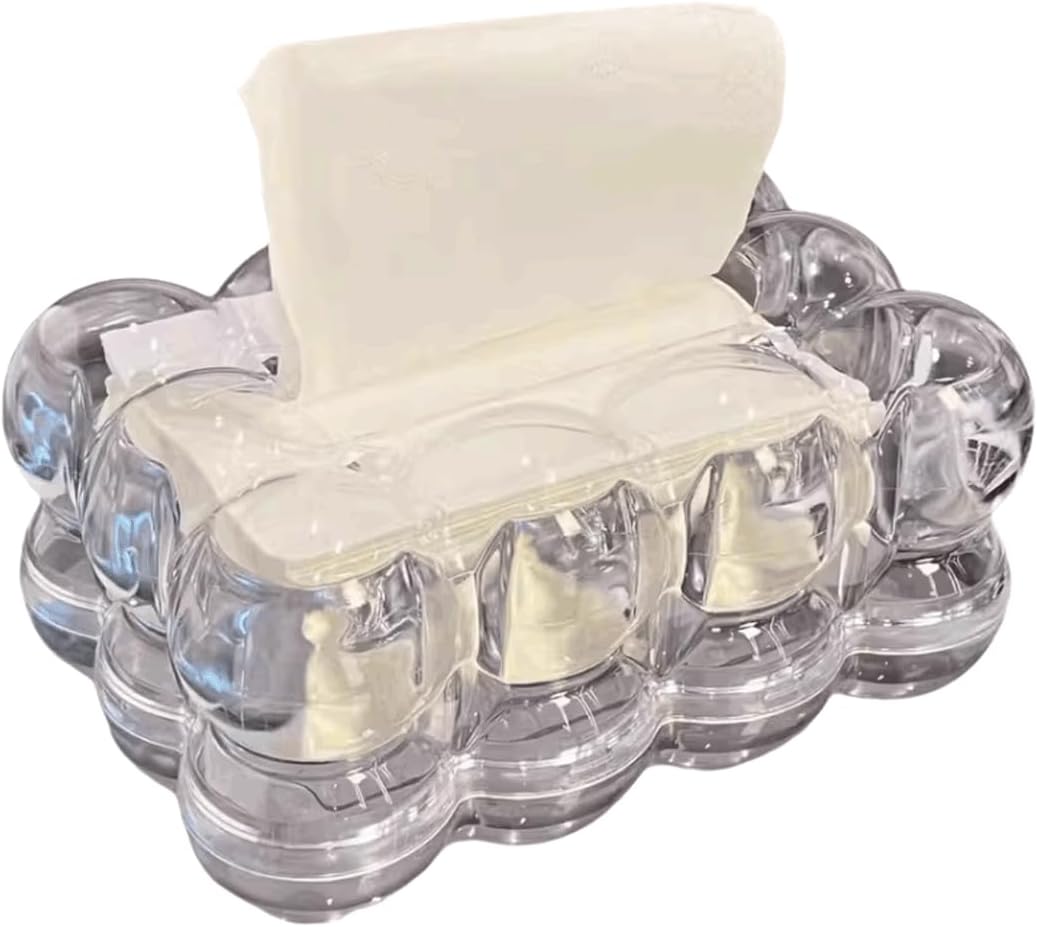 Transparent Bubble Tissue Box Abstract Desktop Tissue Holder Organizer